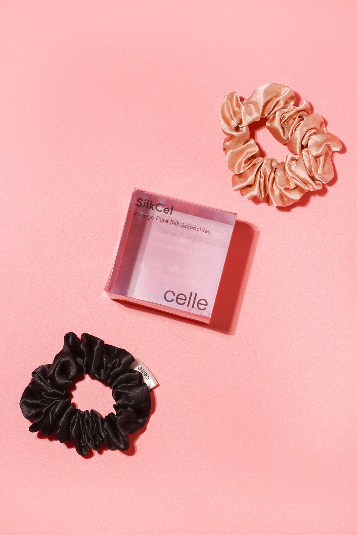 2 Silk Scrunchies and box